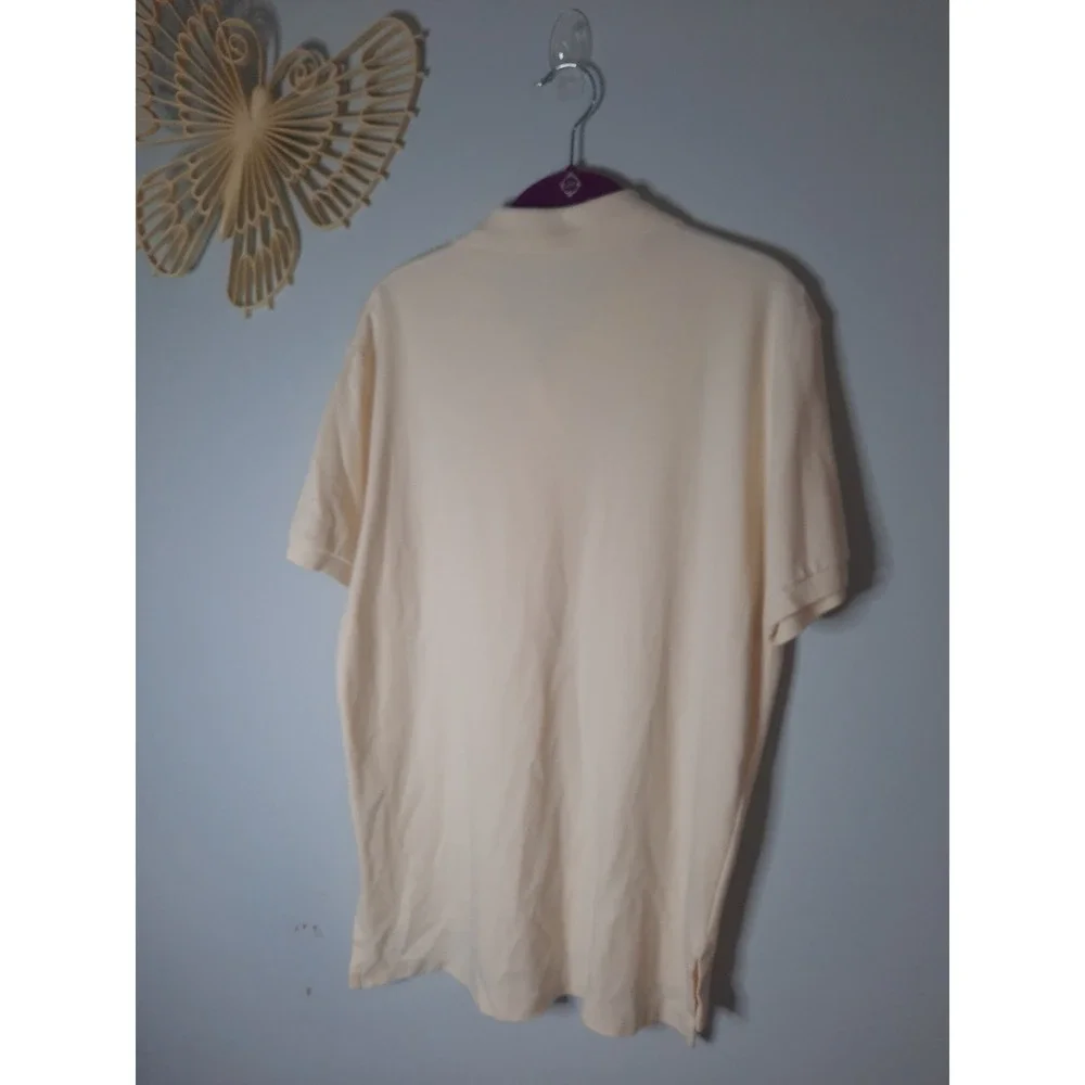 Polo Ralph Lauren Mens Short Sleeve Pique Polo Shirt Cream Off White Small